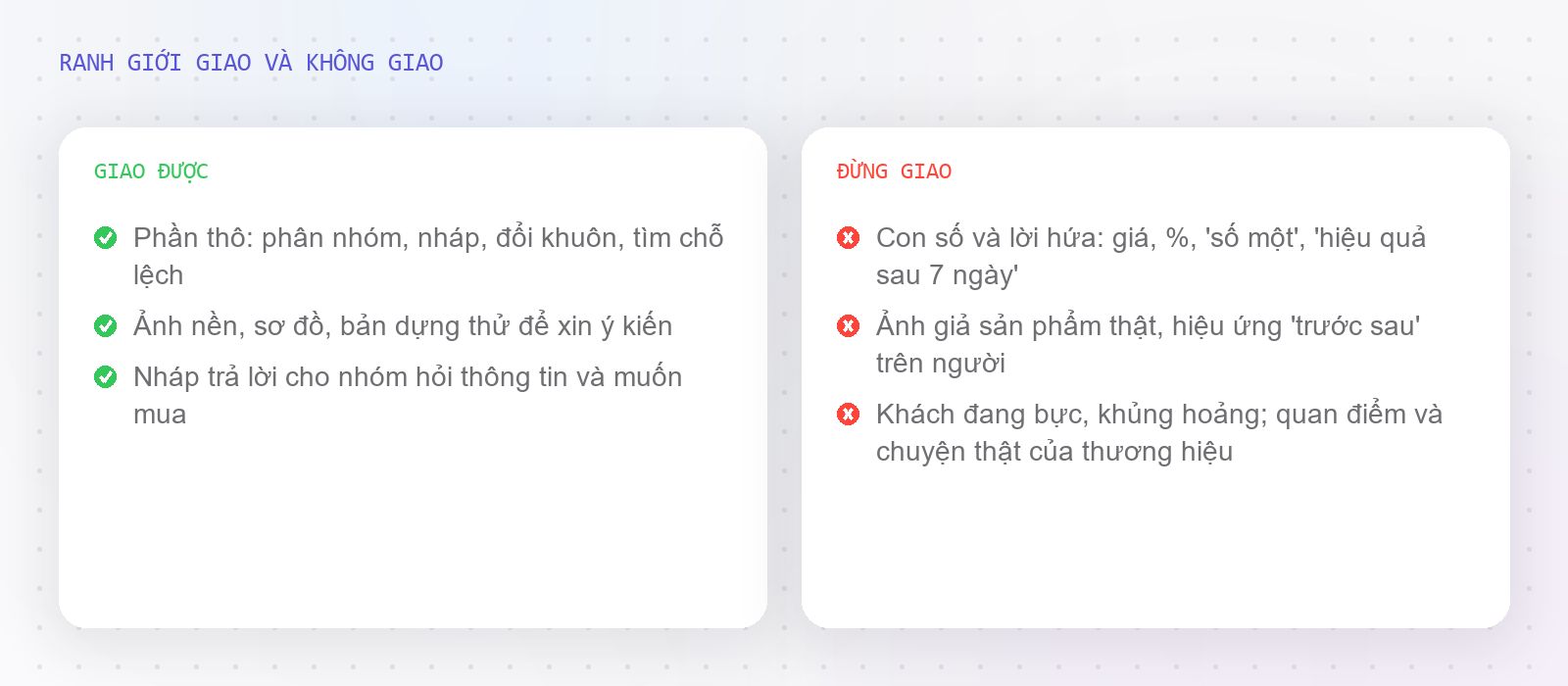 Ranh giới giao và không giao cho AI trong marketing