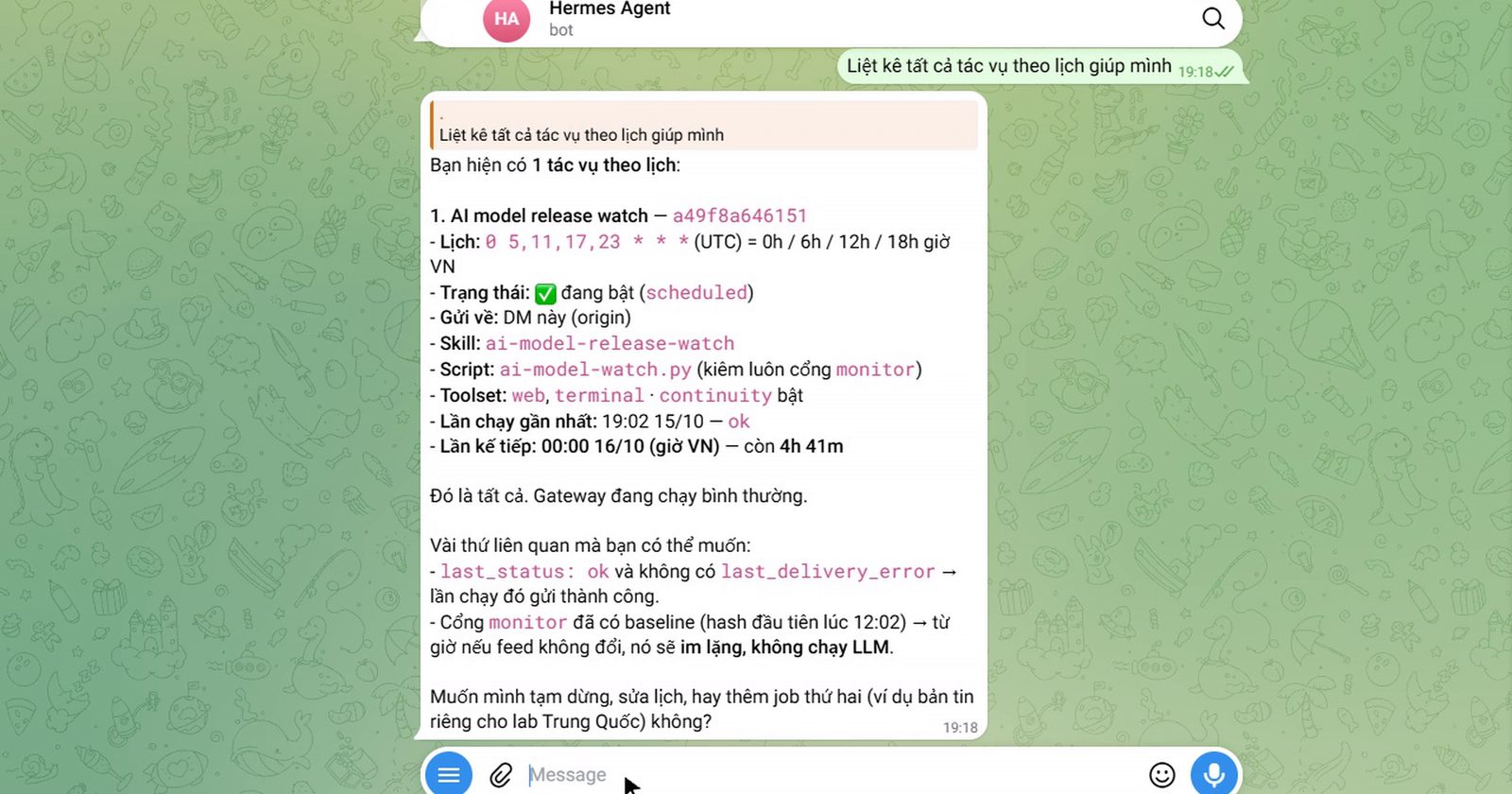 Hermes Agent: dựng nhân viên AI chạy 24/7, nhắn qua Telegram