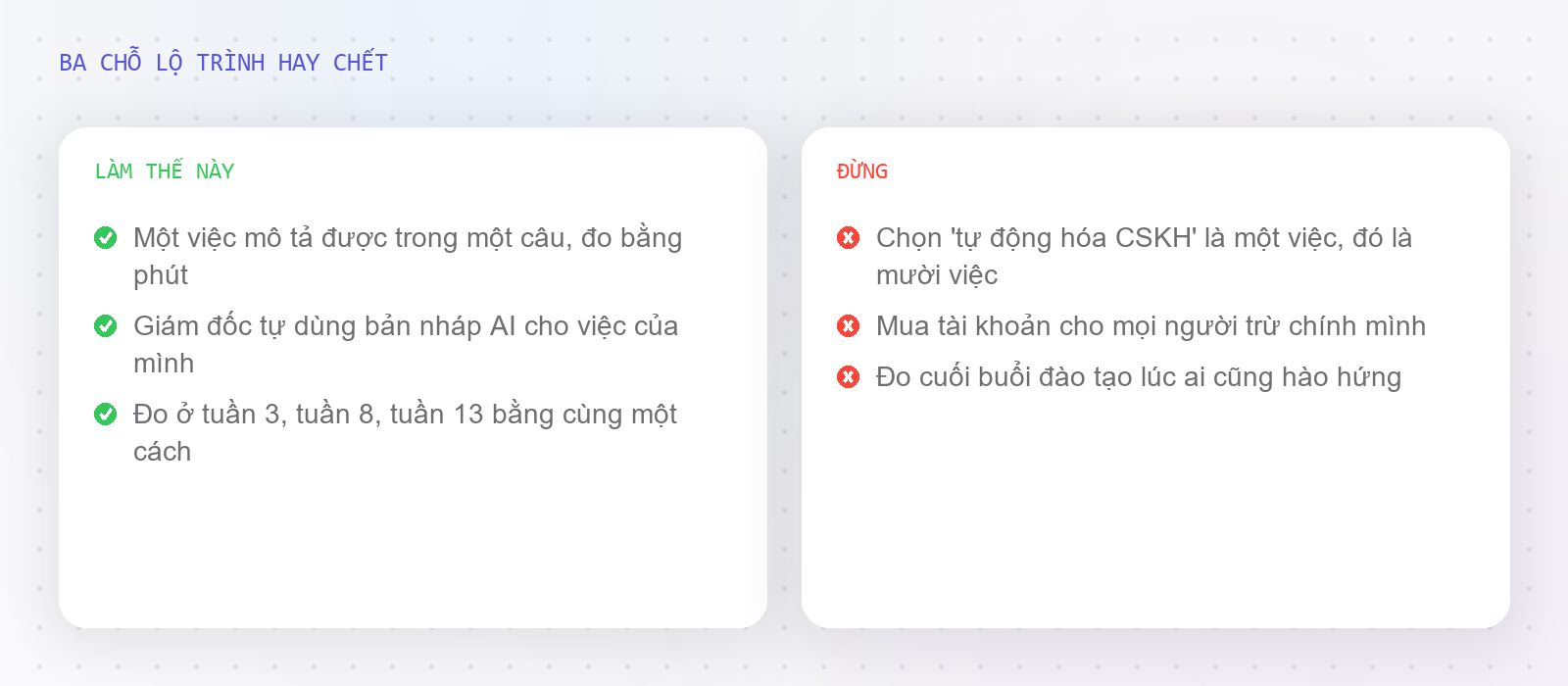 Ba chỗ lộ trình hay chết và cách né