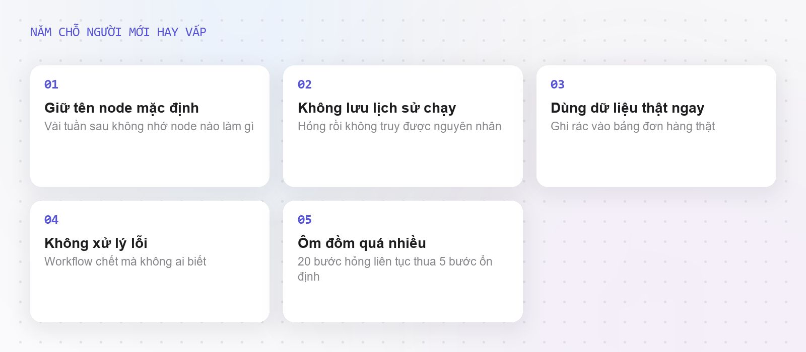 Năm chỗ người mới hay vấp khi dùng n8n